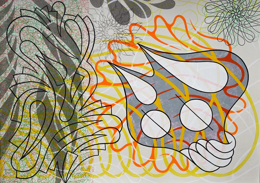 Slush Intruder, 2025 — Acrylic on Arches paper