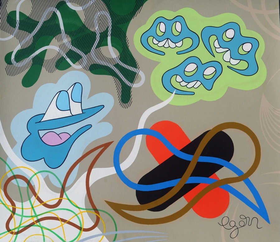 Who's Zooming Who?, 2022 — Acrylic on 450 gsm Arches paper